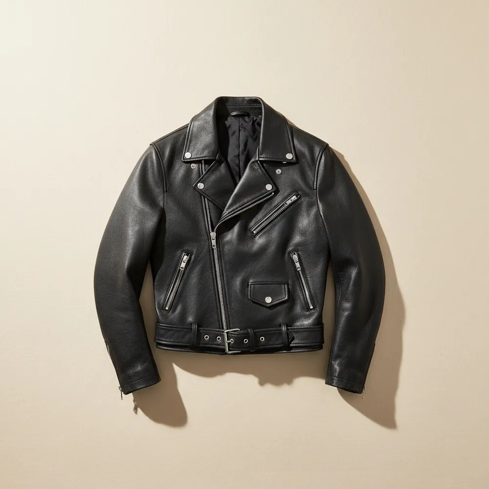 Leather biker jacket